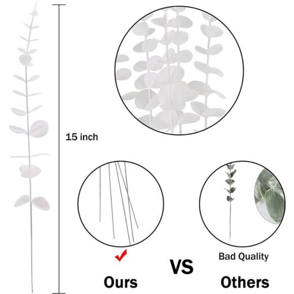 36 Pcs White Eucalyptus Stems Artificial Eucalyptus Leaves Decor Eucalyptus - Picture 2 of 8